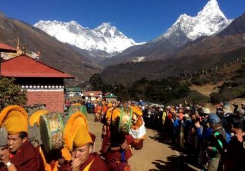 Buddhist Ceremony at Tengboche Monastery