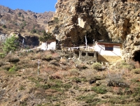 Milarepa Cave and monks retreat center in Tsum Valley