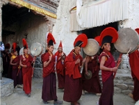 Monks performing during the Tiji Festival