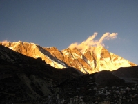 Mout Lhotse during sunset