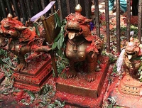 Lion Statue in front of Dakshinkali Temple