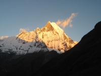 Sunset view of Machhapuchhre from ABC