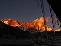 Sunset view on Mt. Lhotse from Dingboche