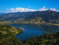 View of Phewa Lake and Annapurna from Pokhara