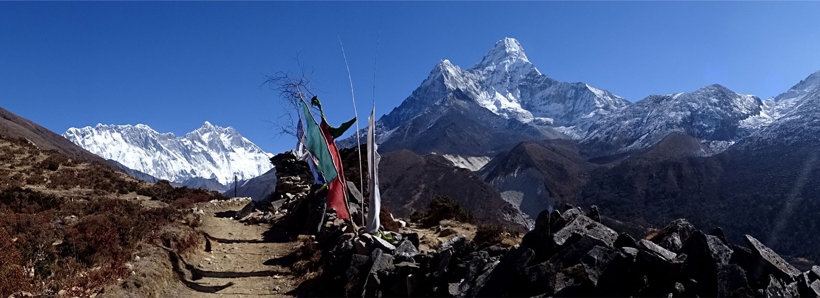 View Mt. Everest, Amadablam from Pangboche in Everest Base Camp