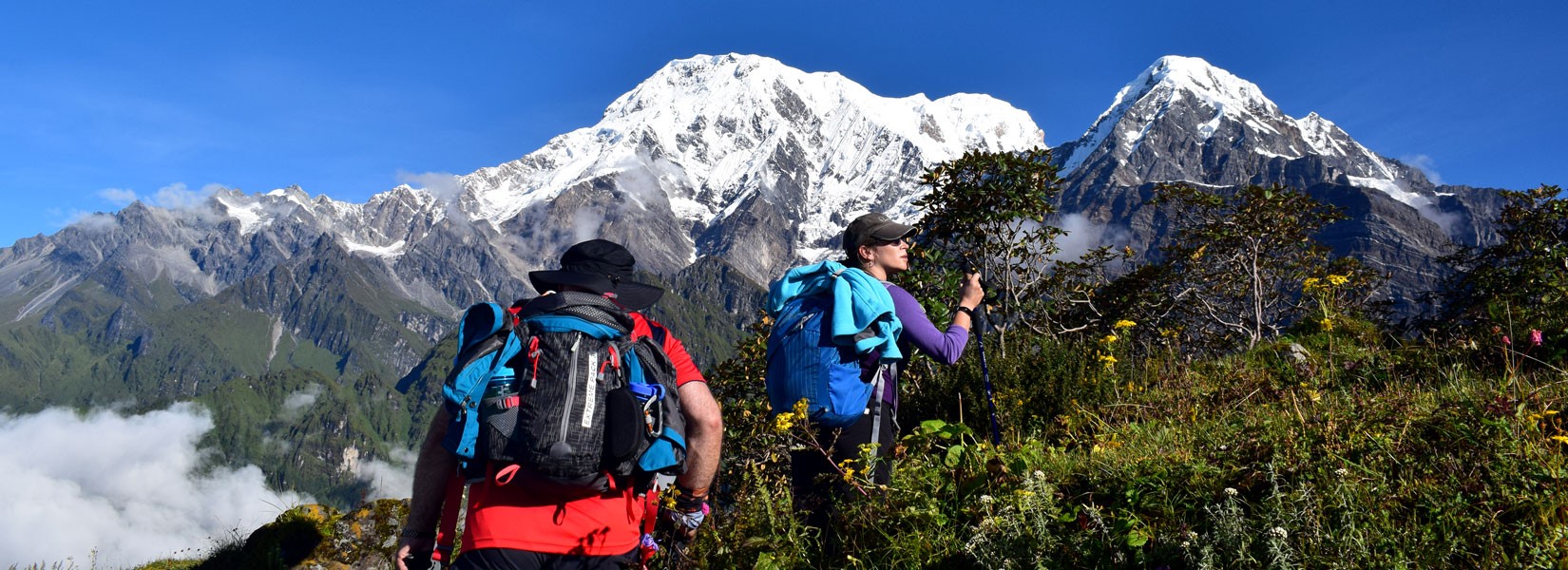 View of Annapurna South and Hiuchuli in Mardi Himal Trek