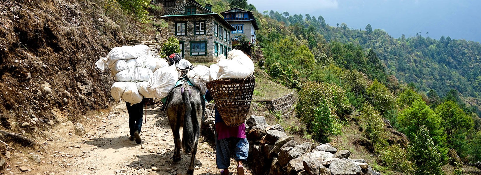 Porters on the way to Lukla