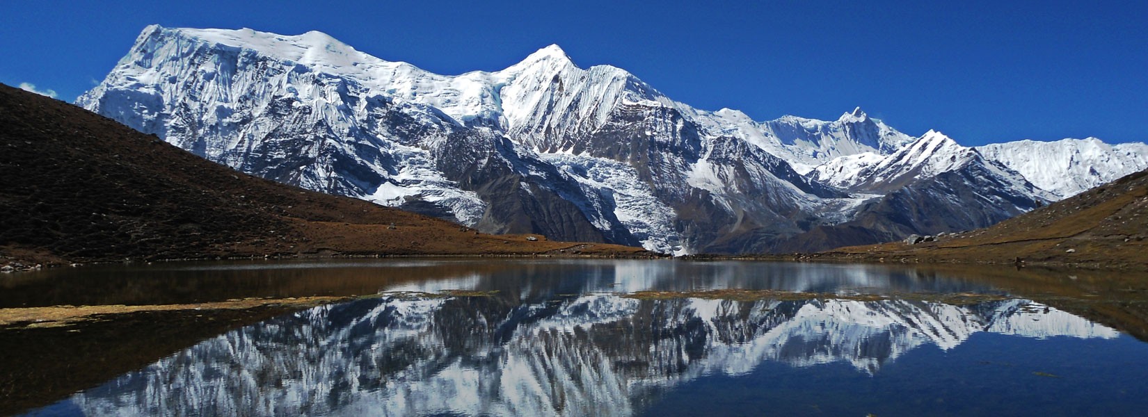 View of Ice lake, Annapurna III and Khangsar Kang in Annapurna Circuit Trek