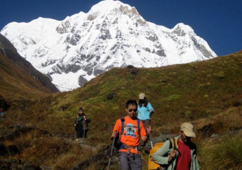 View of Annapurna South from ABC