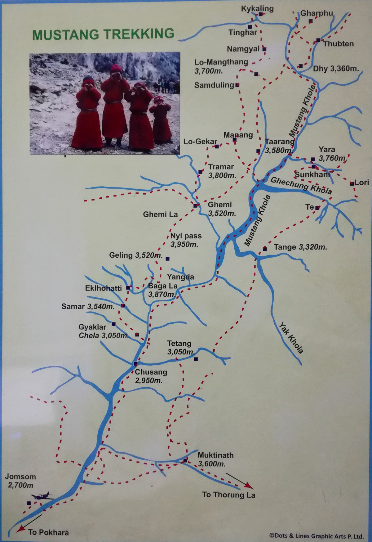 Upper Mustang Trek Map